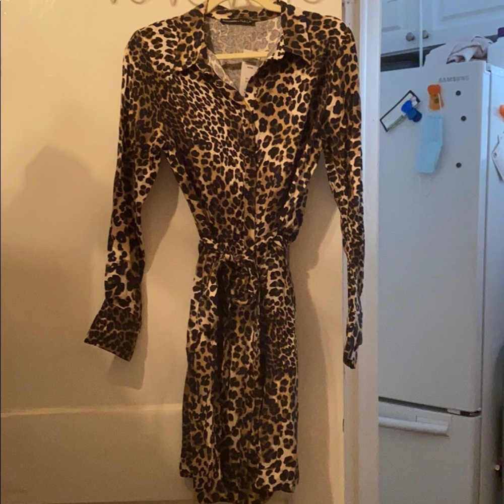 Abercrombie leopard print shirt dress
